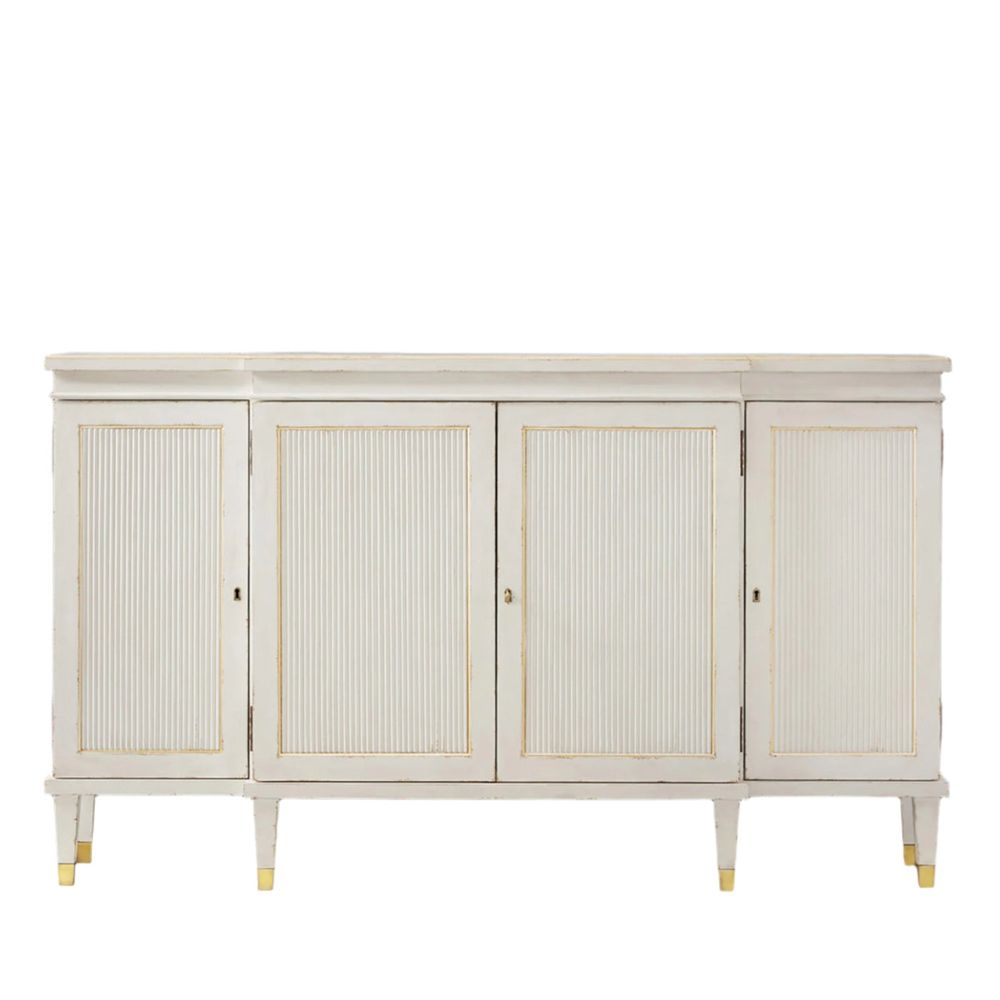 Sideboards & Credenzas Swedish Reeded Breakfront Cabinet