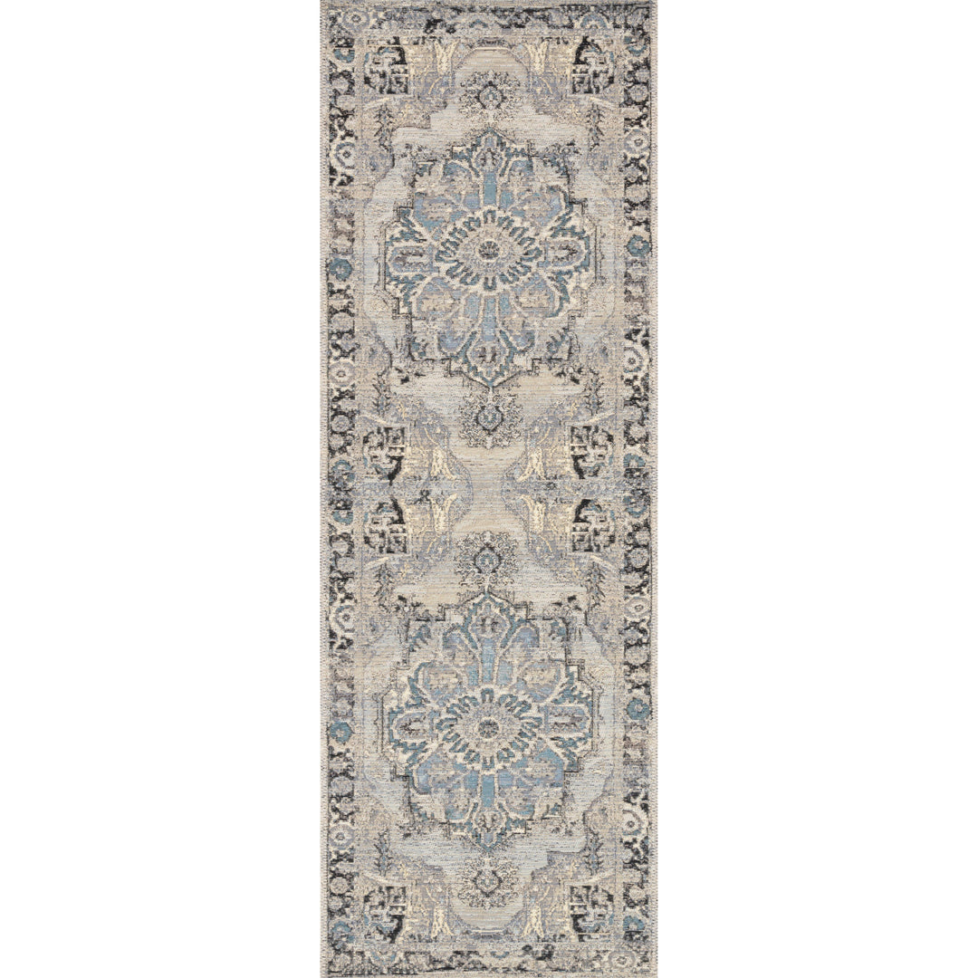 Loloi Mika Grey / Blue 2'-5" x 11'-2" Runner Rug