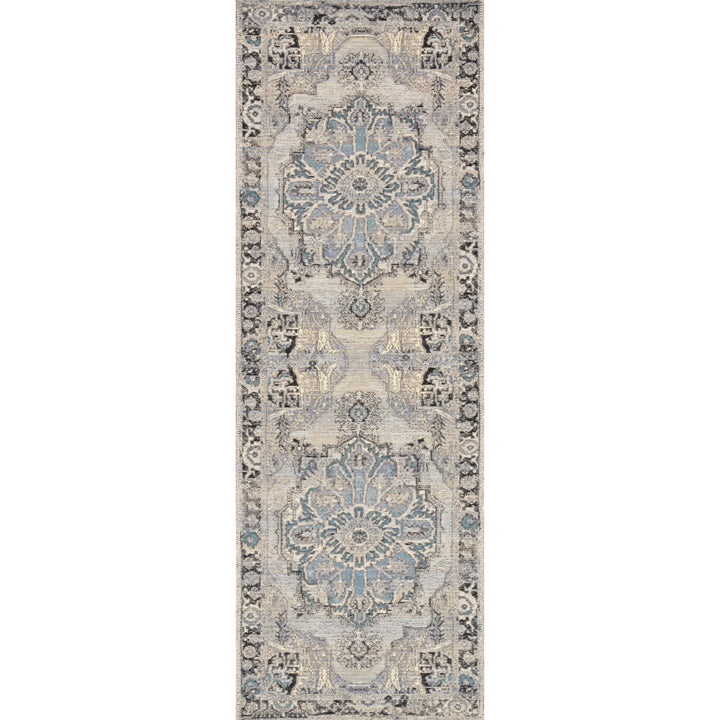 Loloi Mika Grey / Blue 2'-5" x 11'-2" Runner Rug