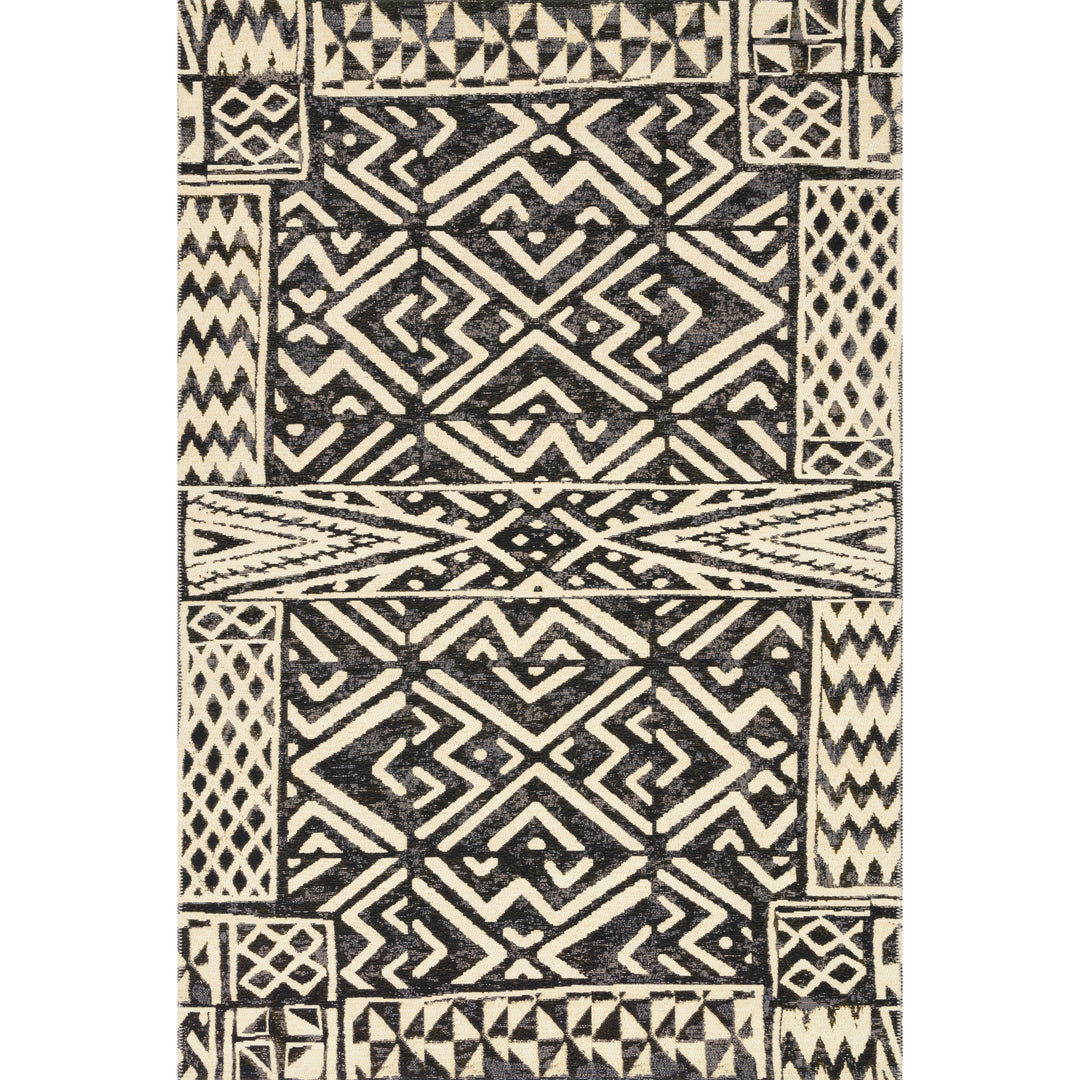 Loloi Mika Ivory / Black 2'-5" x 11'-2" Runner Rug