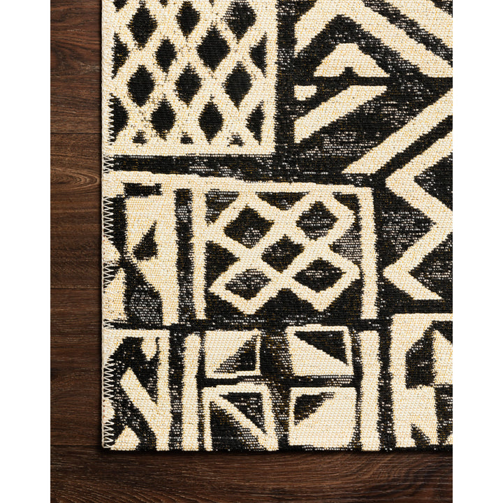 Loloi Mika Ivory / Black 2'-5" x 11'-2" Runner Rug