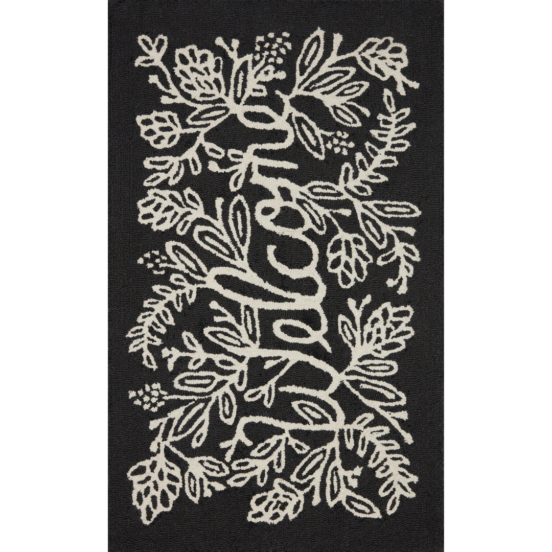 Rifle Paper Co. x Loloi Minnie Black 2'-3" x 3'-9" Accent Rug