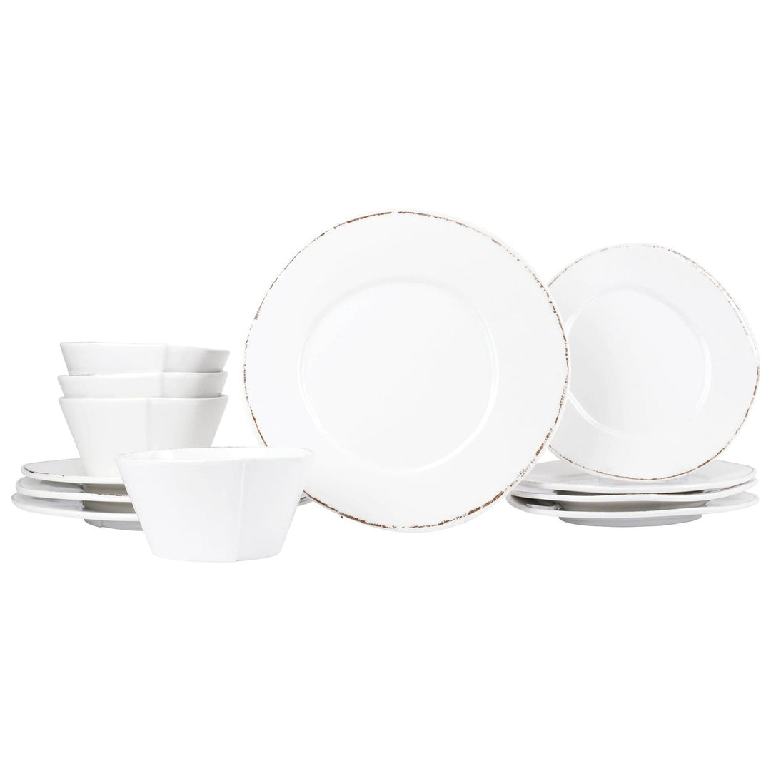 Melamine Lastra White Place Setting - 12-Piece