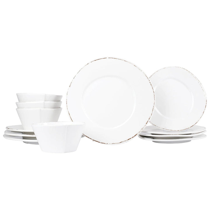 Melamine Lastra White Place Setting - 12-Piece