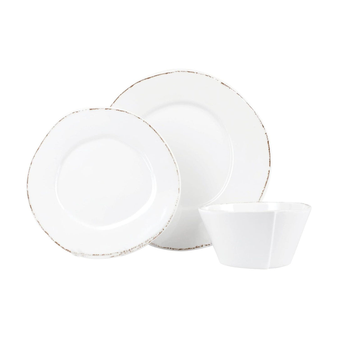 Melamine Lastra White Place Setting - 3-Piece