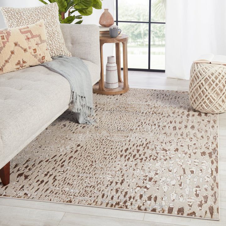 Nikki Chu by Jaipur Living Kimball Animal Pattern Beige/ Bronze Runner Rug (2'2"X8')