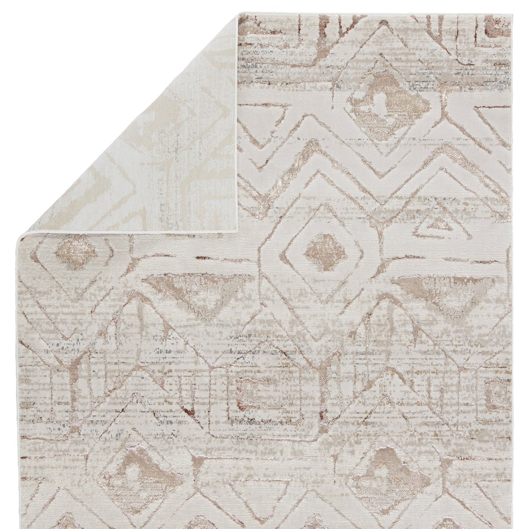 Nikki Chu by Jaipur Living Kalindi Tribal Cream/ Taupe Area Rug (7'10"X10'6")