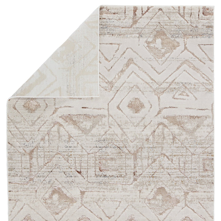 Nikki Chu by Jaipur Living Kalindi Tribal Cream/ Taupe Area Rug (7'10"X10'6")