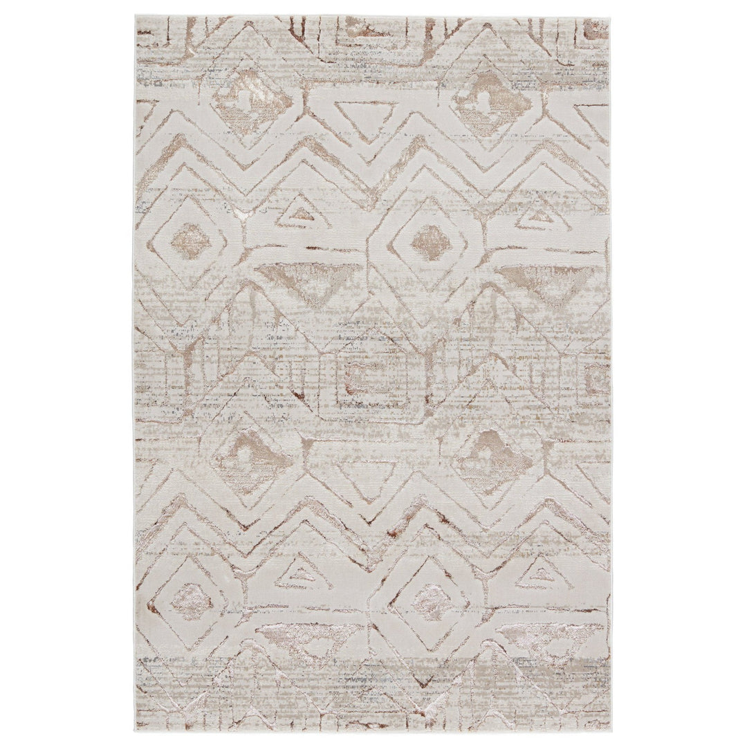 Nikki Chu by Jaipur Living Kalindi Tribal Cream/ Taupe Area Rug (7'10"X10'6")