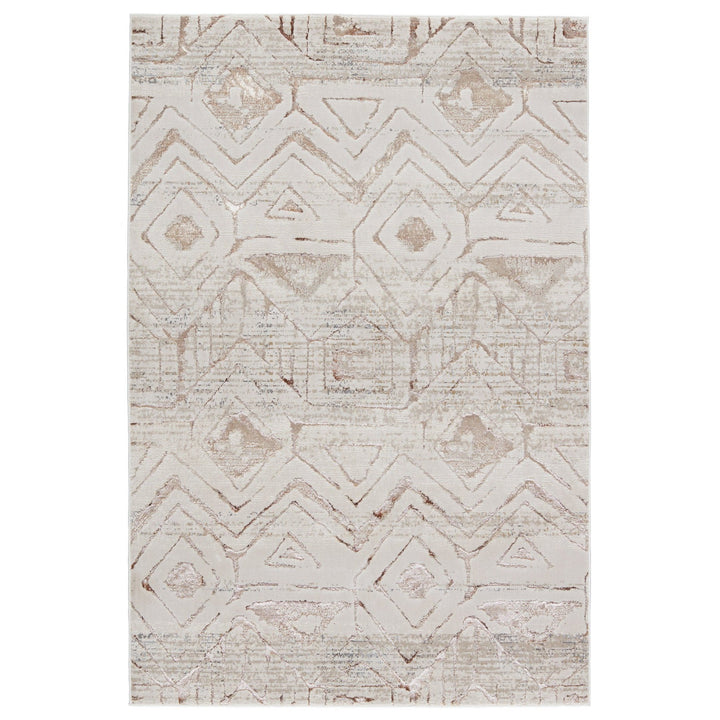 Nikki Chu by Jaipur Living Kalindi Tribal Cream/ Taupe Area Rug (7'10"X10'6")