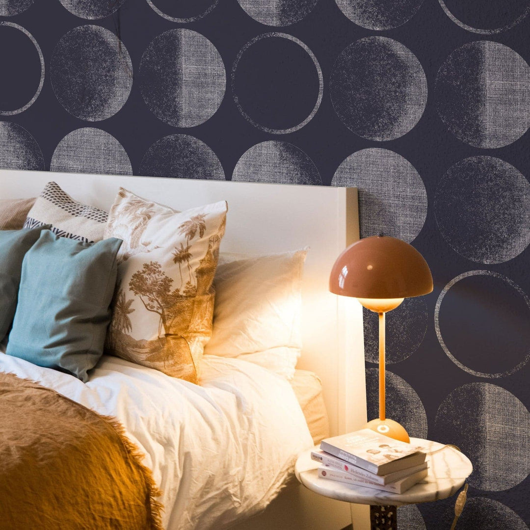 Moons Peel And Stick Wallpaper-Tempaper & Co.-Tempaper-MN14134-Wall PaperMidnight Blue-7-France and Son