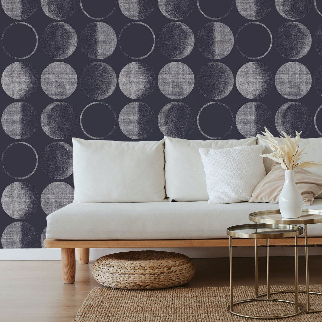 Moons Peel And Stick Wallpaper-Tempaper & Co.-Tempaper-MN14134-Wall PaperMidnight Blue-8-France and Son