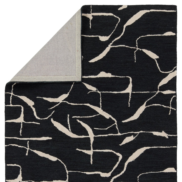 Nikki Chu by Jaipur Living Noir Handmade Abstract Black/ White Area Rug (18"X18")