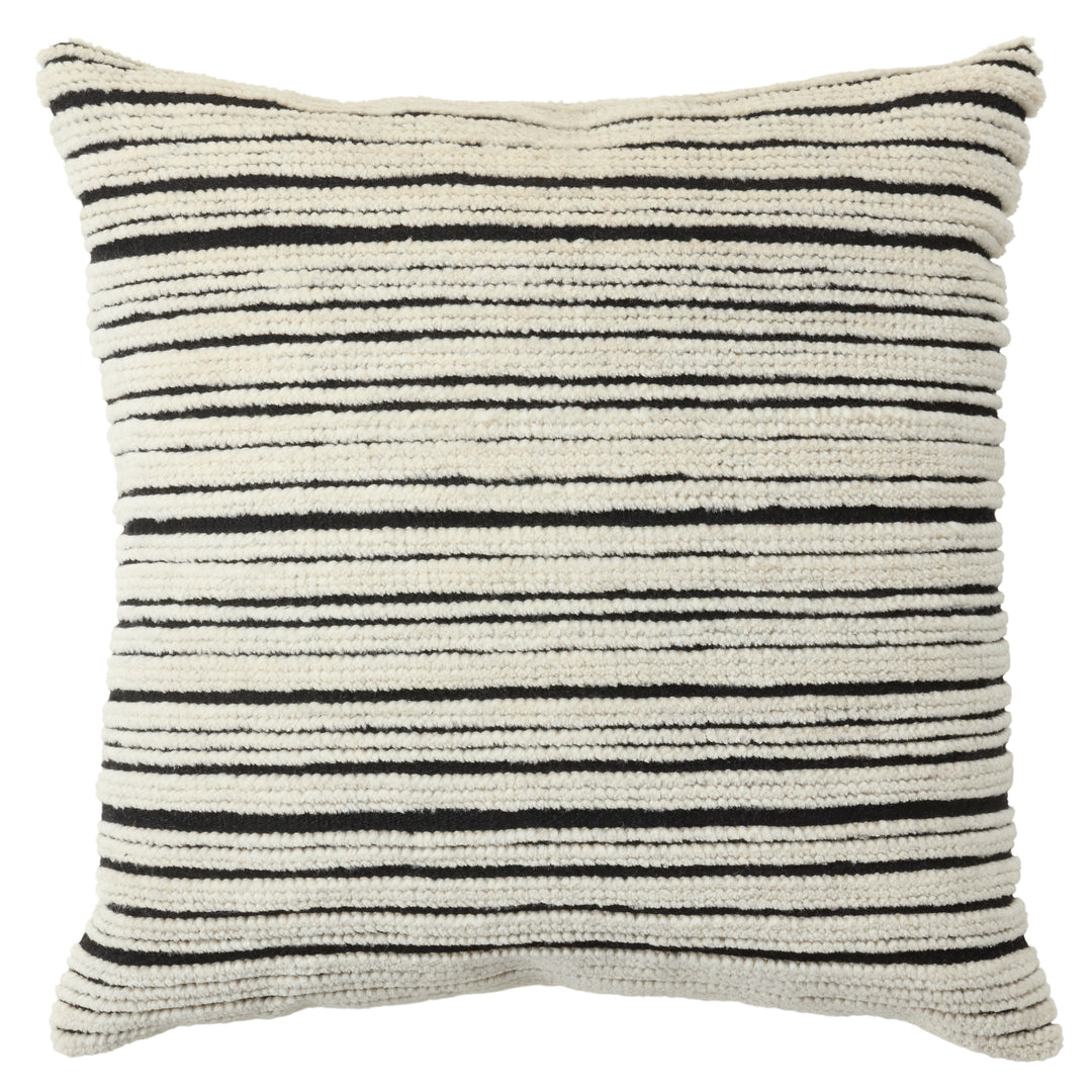 Designer Edit Dayton Striped Black/ Cream Down Pillow (24" Square)