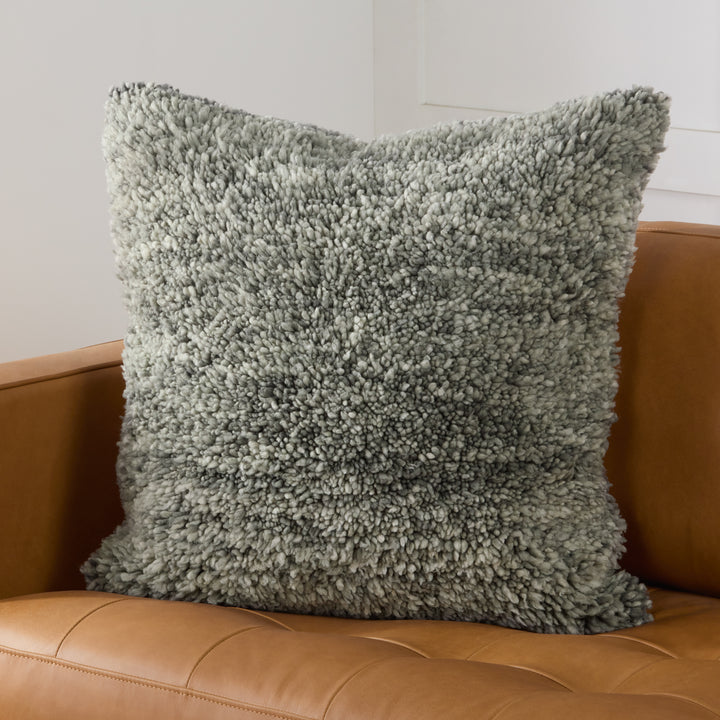 Designer Edit Faustine Solid Gray Poly Fill Pillow (24" Square)