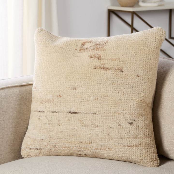 Designer Edit Cadogan Solid Cream/ Tan Pillow Cover (26" Square)