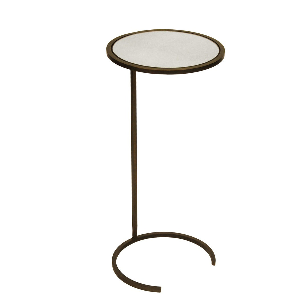 Monaco - Small Round Cigar Table Bronze With Antique Mirror Top