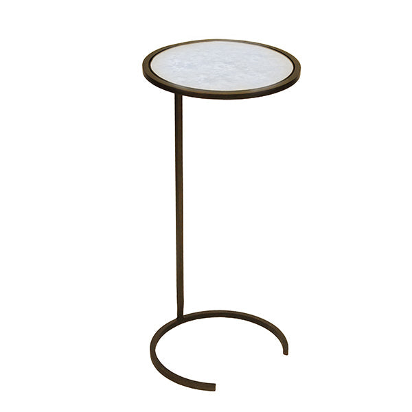 Side Tables Monaco - Small Round Cigar Table Bronze With Antique Mirror Top