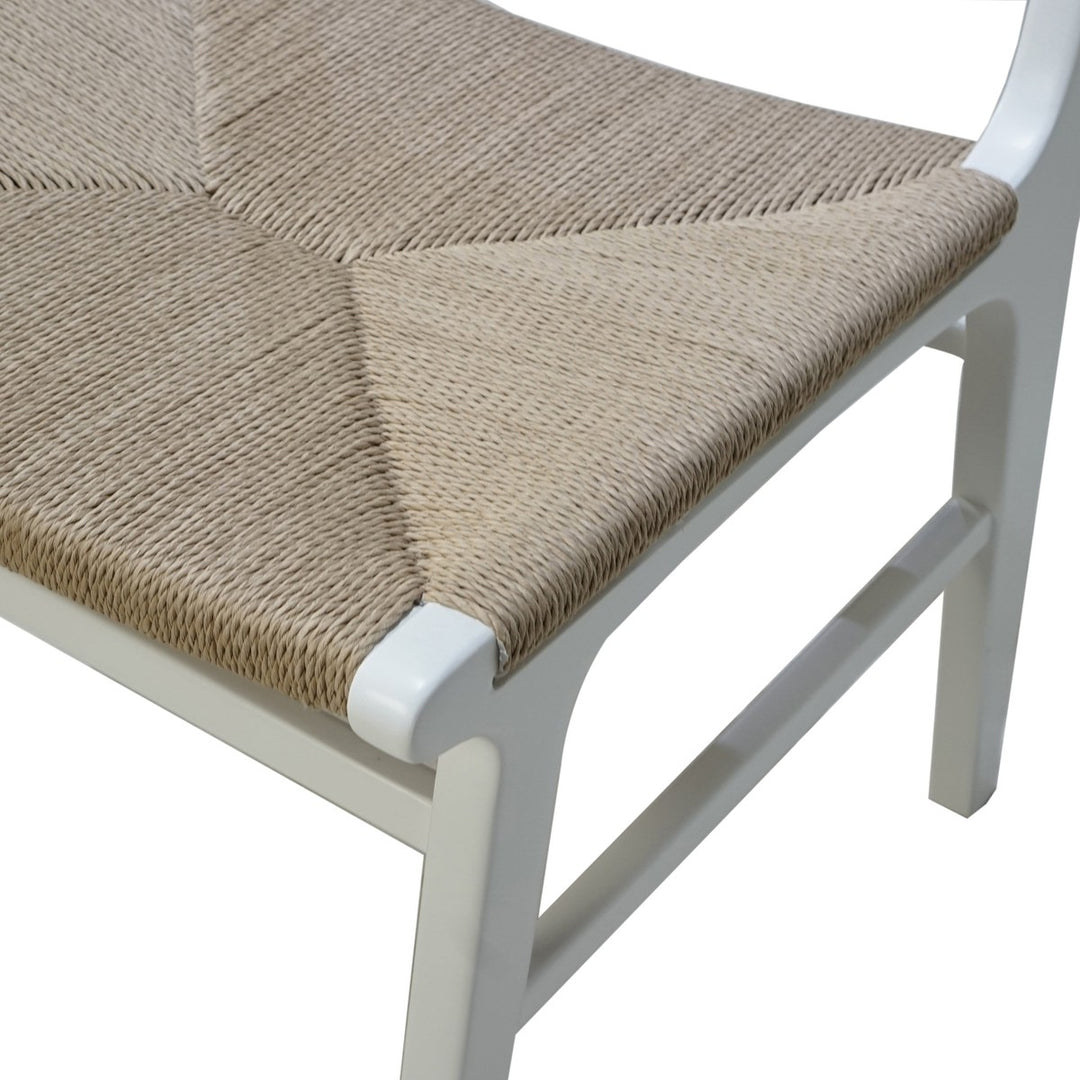 Monroe - Woven Back Dining Chair With Rush Seat In Matte White Lacquer