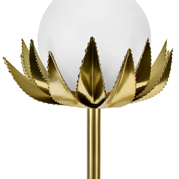Moxie Glass Globe Palm Leaf Uplight Table Lamp