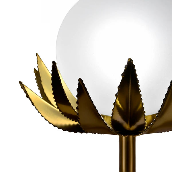 Moxie Glass Globe Palm Leaf Uplight Table Lamp