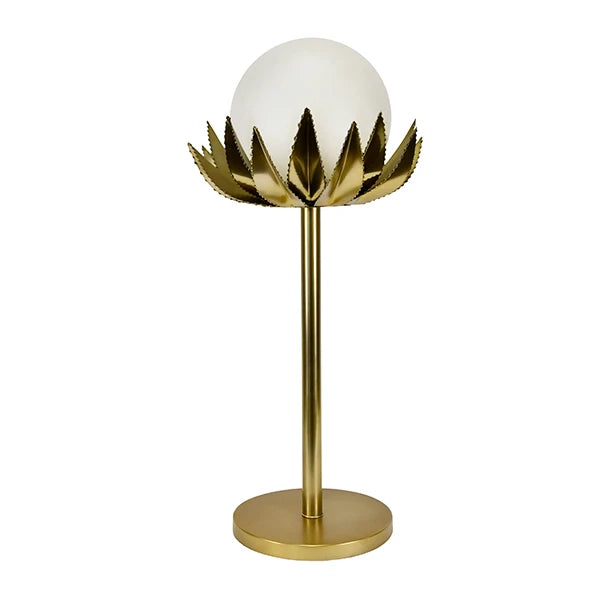 Moxie Glass Globe Palm Leaf Uplight Table Lamp