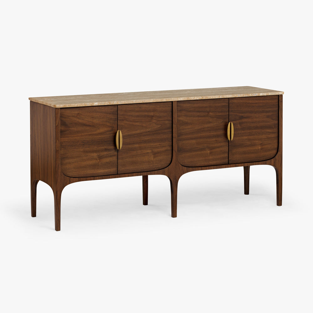 Co.House Fontaine Walnut and Travertine Buffet