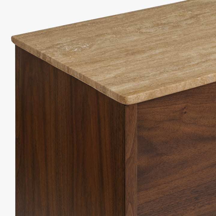 Co.House Fontaine Walnut and Travertine Buffet