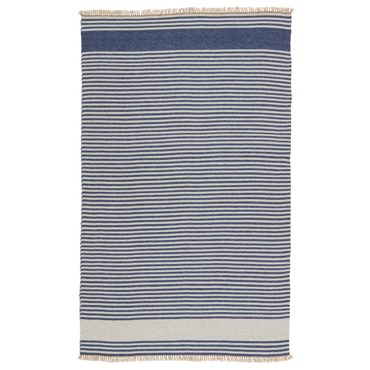 Vibe by Jaipur Living Strand Indoor/ Outdoor Striped Blue/ Beige Area Rug (7'6"X9'6")