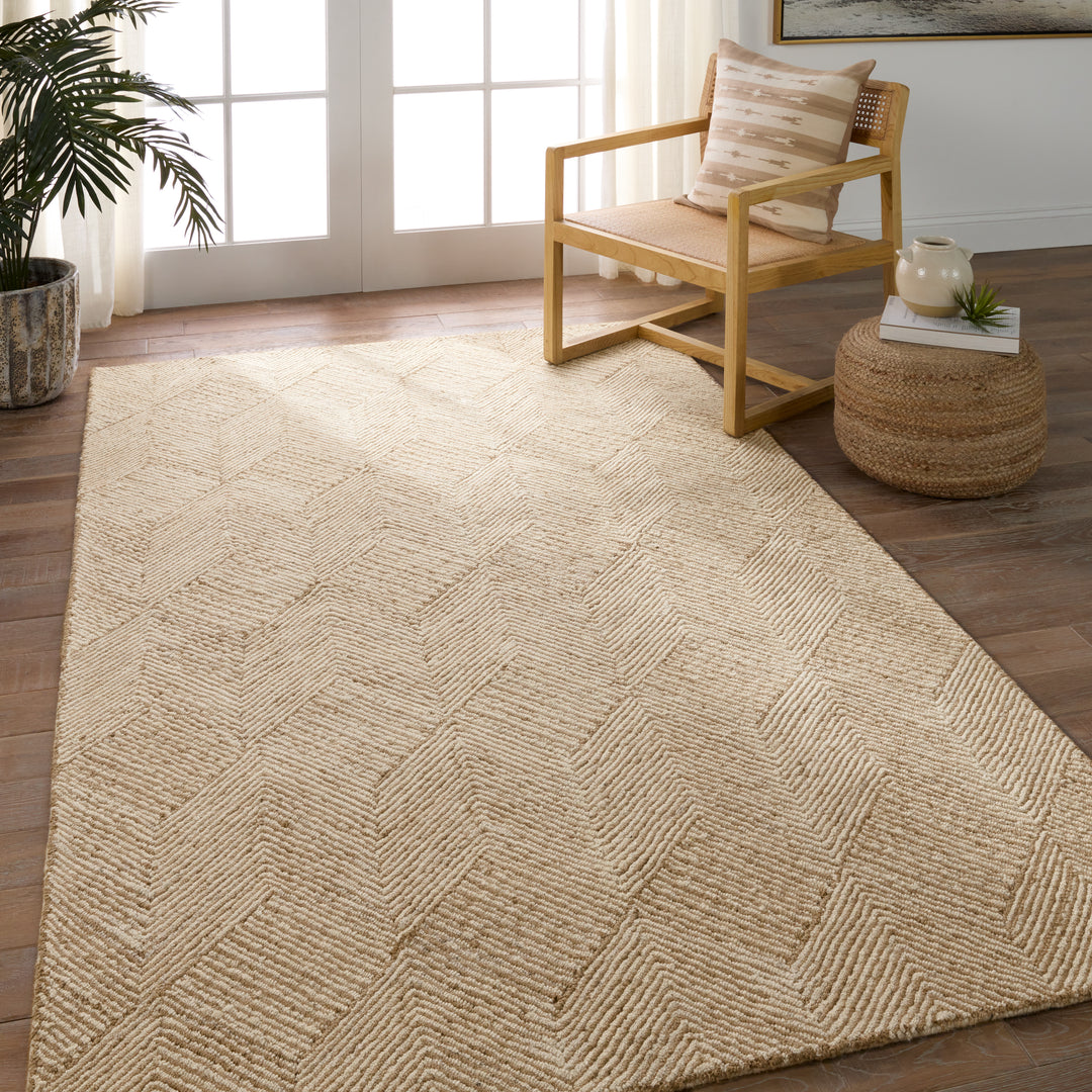 Jaipur Living Castellan Handmade Chevron Tan/Ivory Area Rug (5'X8')