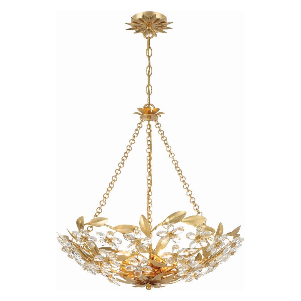 Marselle 6 Light Antique Gold Chandelier-Crystorama Lighting Company-CRYSTO-MSL-306-GA-Chandeliers-2-France and Son