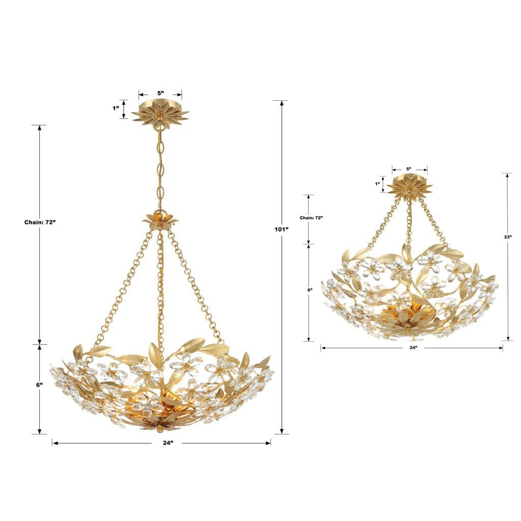 Marselle 6 Light Antique Gold Semi Flush Mount-Crystorama Lighting Company-CRYSTO-MSL-306-GA_CEILING-Flush Mounts-2-France and Son