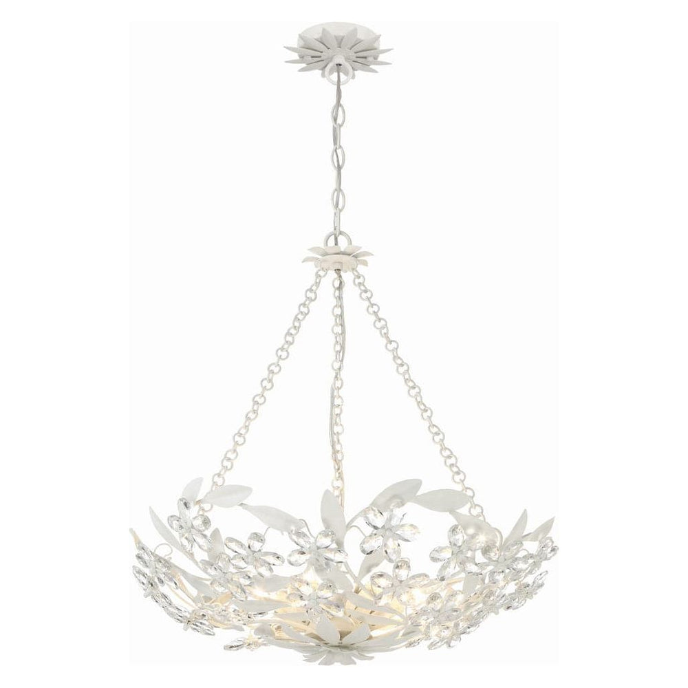 Marselle 6 Light Matte White Chandelier-Crystorama Lighting Company-CRYSTO-MSL-306-MT-Chandeliers-2-France and Son