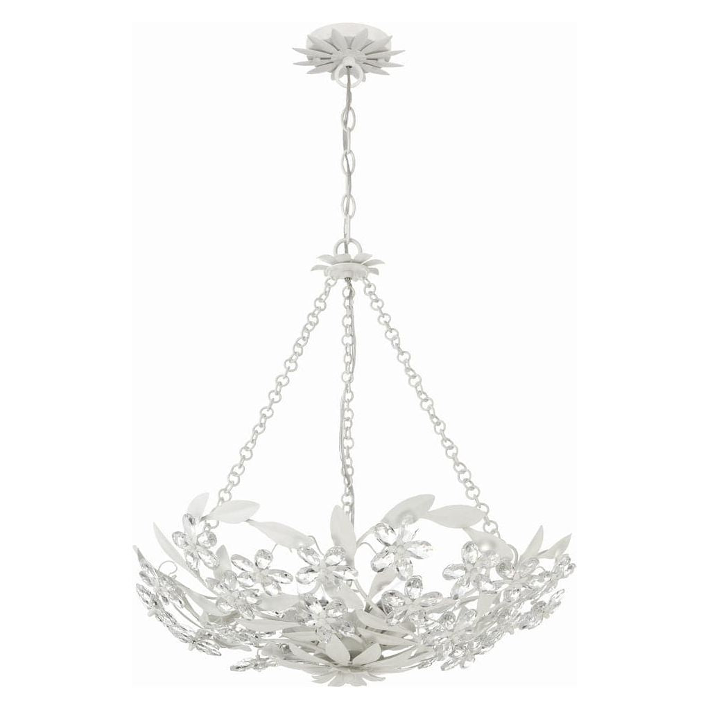 Marselle 6 Light Matte White Chandelier-Crystorama Lighting Company-CRYSTO-MSL-306-MT-Chandeliers-3-France and Son