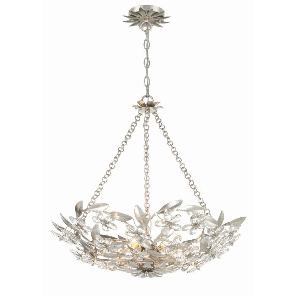 Marselle 6 Light Antique Silver Chandelier-Crystorama Lighting Company-CRYSTO-MSL-306-SA-Chandeliers-1-France and Son