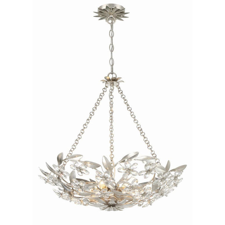 Marselle 6 Light Antique Silver Chandelier-Crystorama Lighting Company-CRYSTO-MSL-306-SA-Chandeliers-1-France and Son