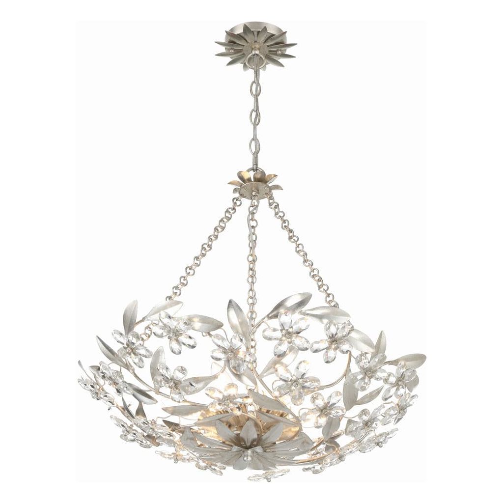 Marselle 6 Light Antique Silver Chandelier-Crystorama Lighting Company-CRYSTO-MSL-306-SA-Chandeliers-3-France and Son