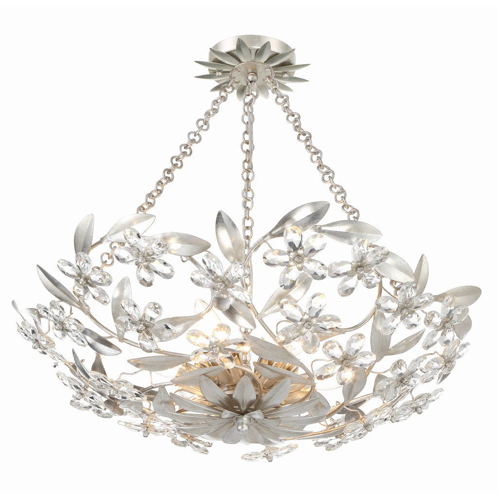 Marselle 6 Light Antique Silver Semi Flush Mount-Crystorama Lighting Company-CRYSTO-MSL-306-SA_CEILING-Flush Mounts-1-France and Son