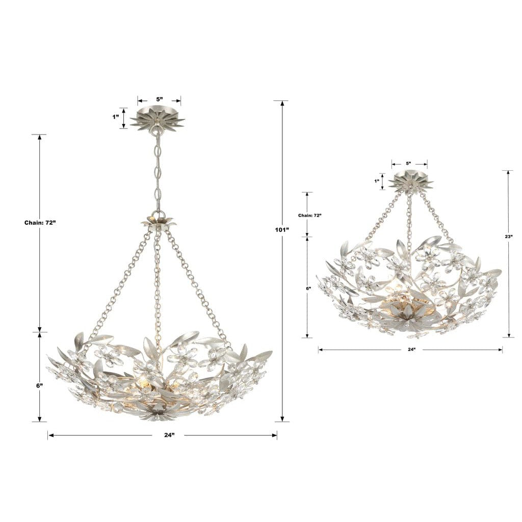 Marselle 6 Light Antique Silver Semi Flush Mount-Crystorama Lighting Company-CRYSTO-MSL-306-SA_CEILING-Flush Mounts-2-France and Son