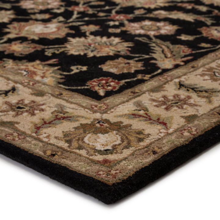 Jaipur Living Selene Handmade Floral Black/ Beige Area Rug (2'X3')