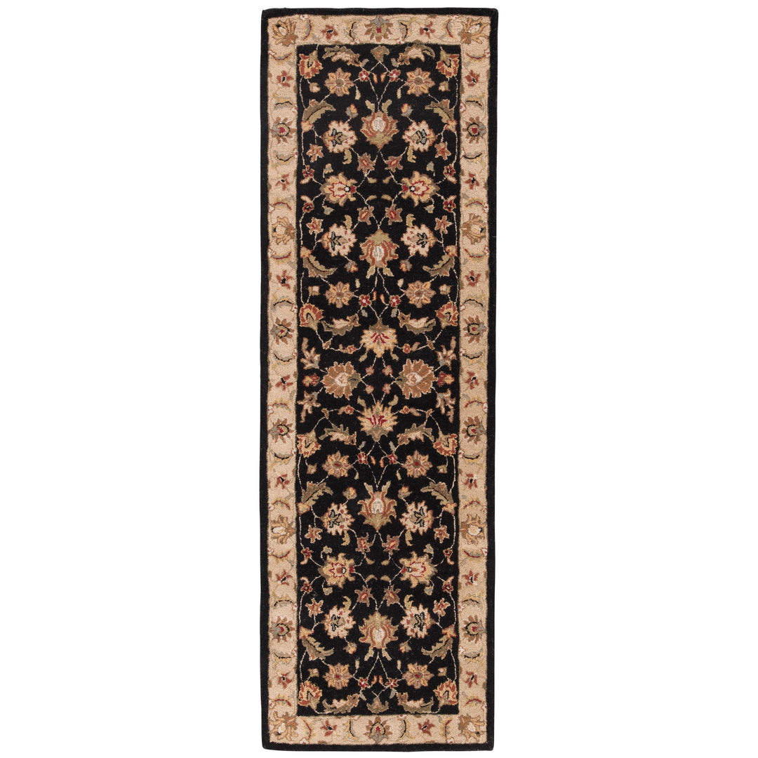 Jaipur Living Selene Handmade Floral Black/ Beige Runner Rug (2'6"X6')