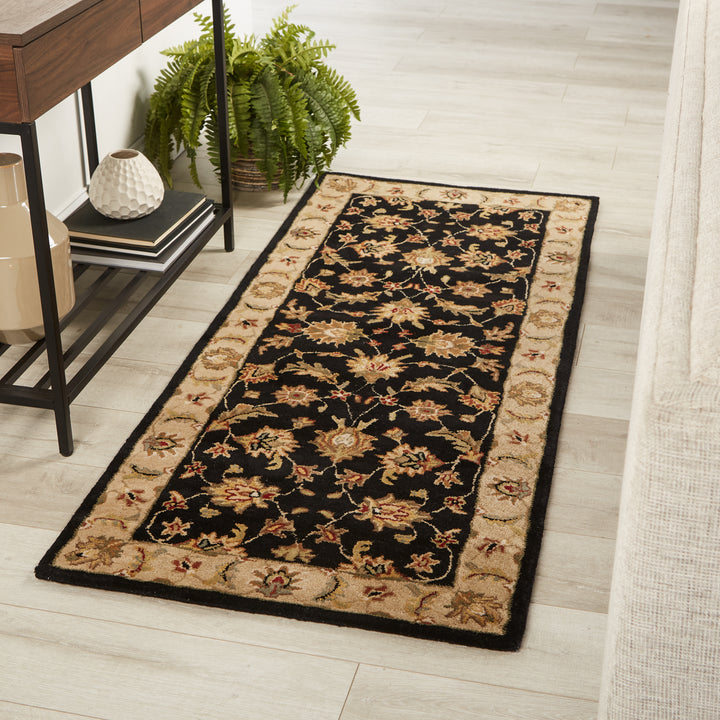 Jaipur Living Selene Handmade Floral Black/ Beige Area Rug (12'X18')