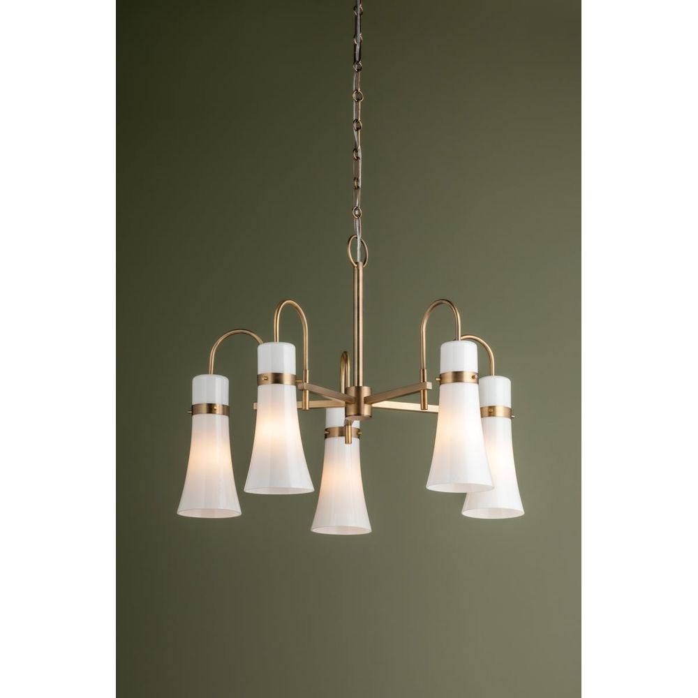 Maple Chandelier - Patina Brass