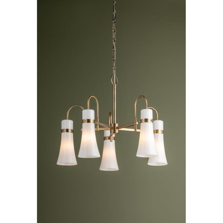 Maple Chandelier - Patina Brass