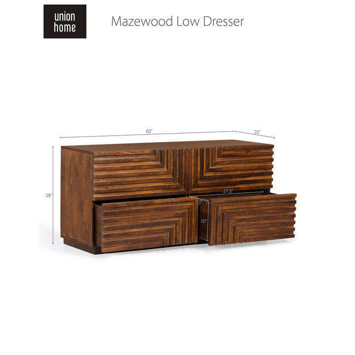 Maze Wood Low Dressers-Union Home Furniture-UNION-BDM00047-Dressers-8-France and Son