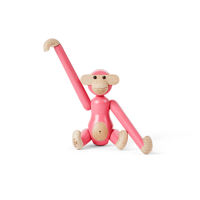 Kay Bojesen Monkey, Mini, Pink, H: 3.7"