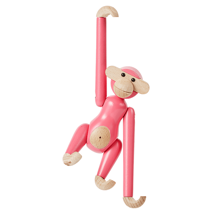 Kay Bojesen Monkey, Mini, Pink, H: 3.7"