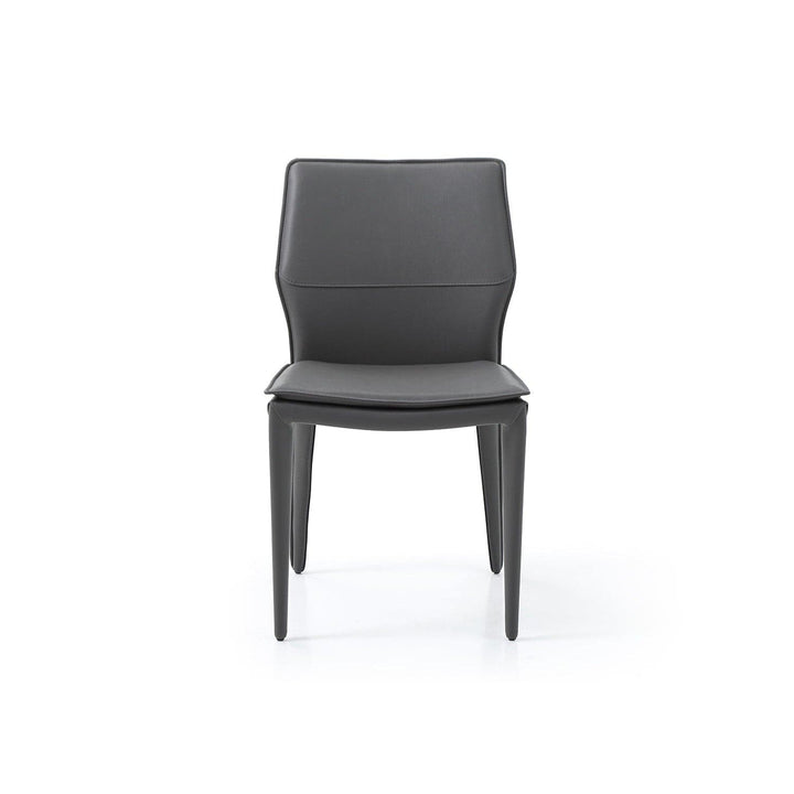 Miranda Dining Chair-Whiteline Modern Living-WHITELINE-DC1475-DGRY-Dining ChairsDark Grey Faux Leather-3-France and Son