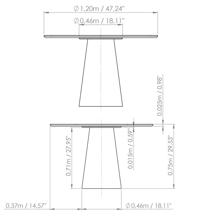 Mona Lacquered Glass Round Dining Table