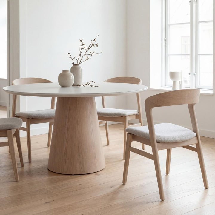 Mona Lacquered Glass Round Dining Table